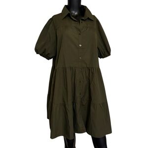 Chic Olive Green Midi Dress